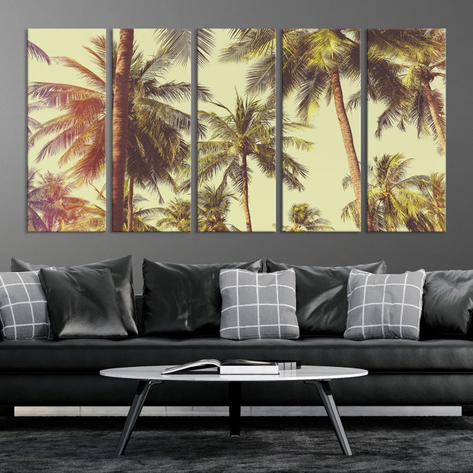 Palm Tree Wall Art Tropical Coast Canvas Print