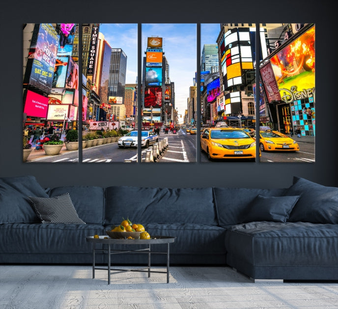 Arte de la pared de lienzo de la ciudad de Nueva York Impresión de Manhattan Taxi amarillo Calle Decoración de la pared de Nueva York Decoración de oficina moderna Regalos de Nueva York
