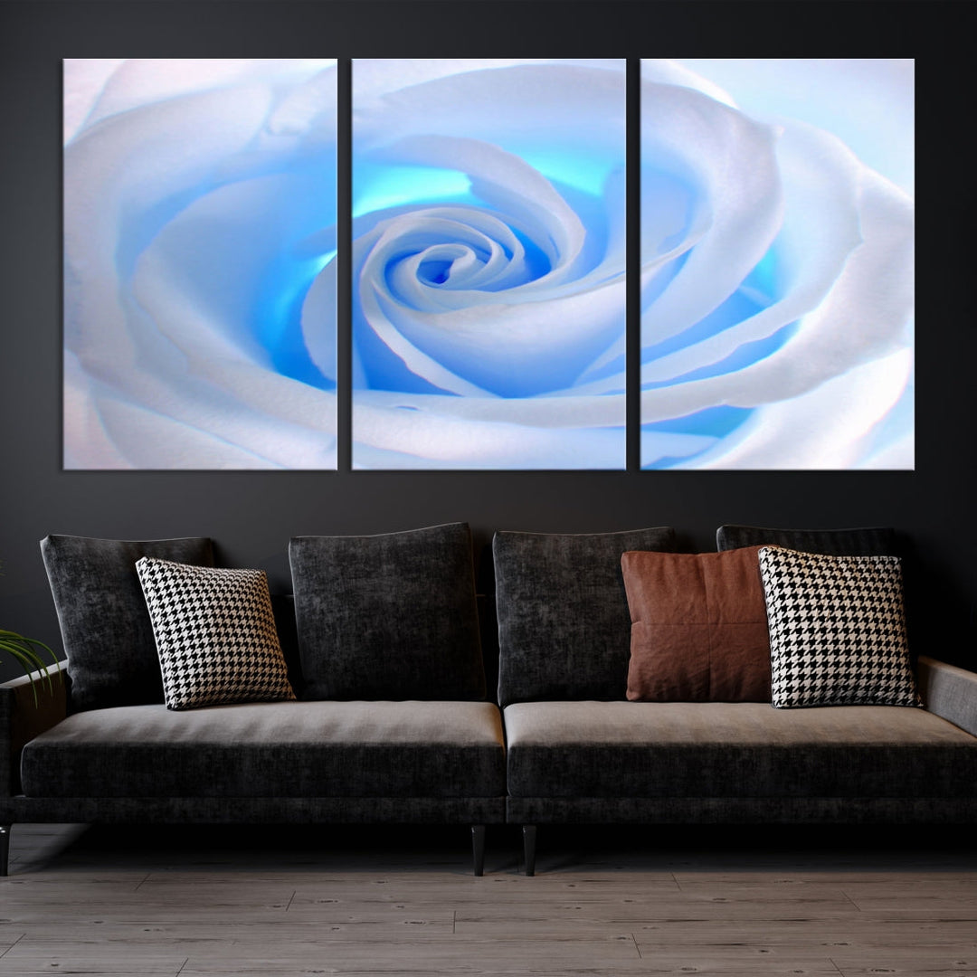 Blue Rose Wall Art Canvas Print