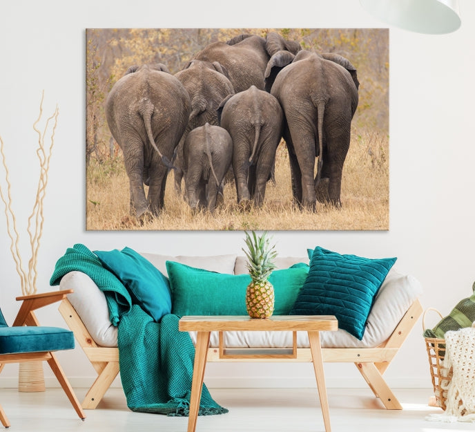 Wild Elephant Wall Art Canvas Print