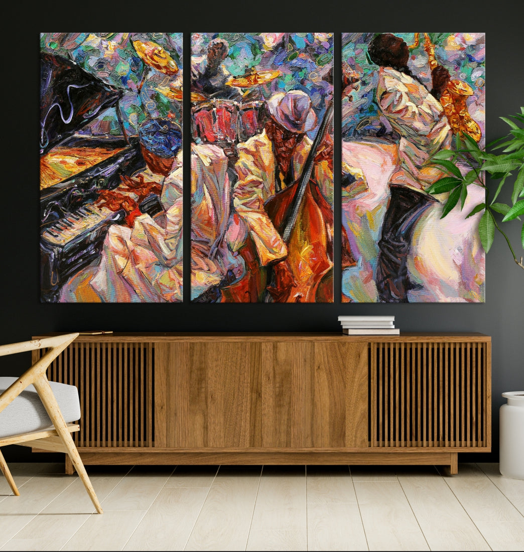 Música de jazz afroamericana abstracta arte de la pared pintura extra grande lienzo arte de la pared