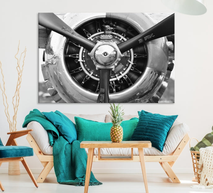 Lienzo decorativo para pared, diseño de avión vintage