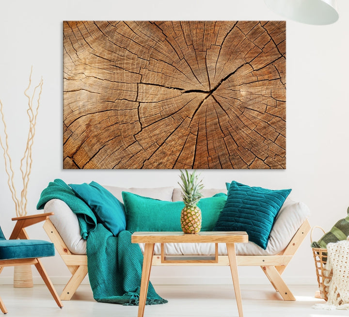 Textura de madera decoración de la pared grieta de madera impresión de lienzo abstracto moderno arte de la pared de moda impresión abstracta de lujo conjunto de arte de pared extra grande