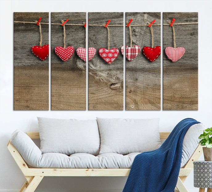 Love on the Wood Wall Art Canvas Print