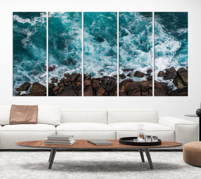 Turquoise Aerial Wall Art Canvas Print