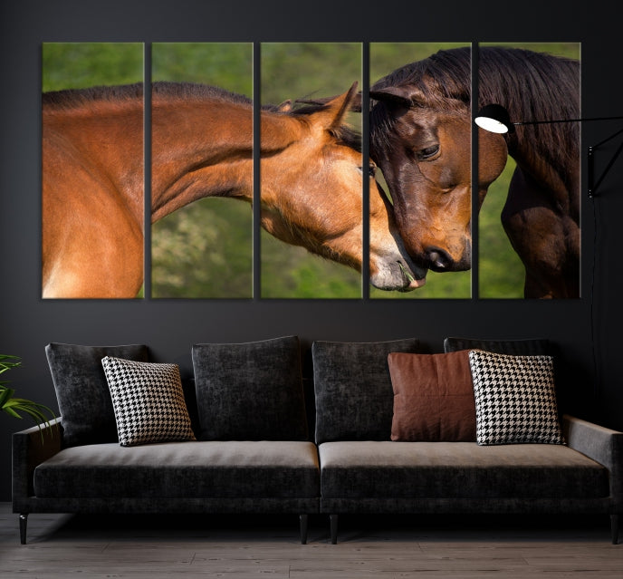 Adorable cheval amour mur art animal impression sur toile