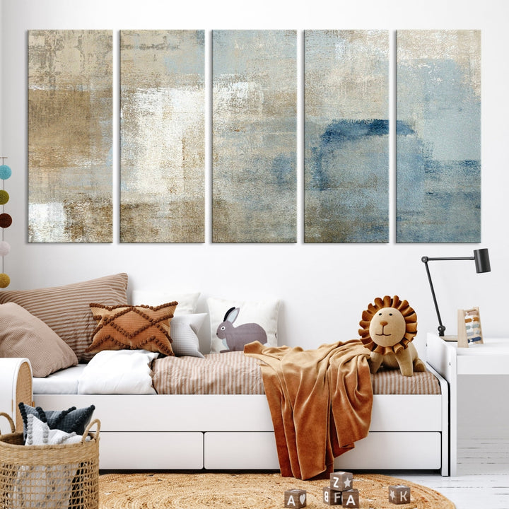 Conjunto de paneles múltiples con impresión en lienzo de arte abstracto moderno para pared