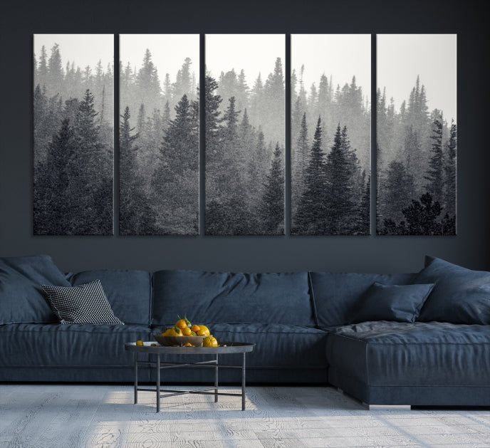 Art mural de la forêt sombre et brumeuse Impression sur toile