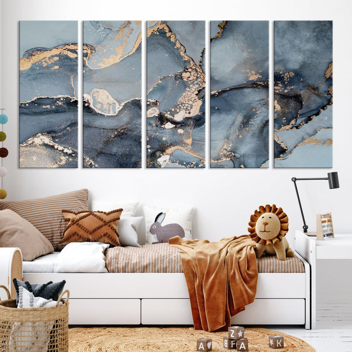 Multipanel Marble Fluid Effect Wall Art Abstract Canvas Wall Art Print
