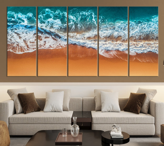 Ocean Beach Wall Art Nautical Landscape Canvas Print