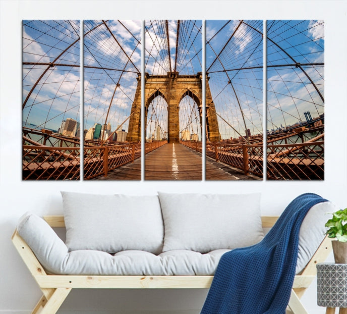 Brooklyn Bridge Manhattan Wall Art Canvas Print