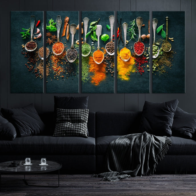 Herbes et épices Cuisine Wall Art Impression sur toile