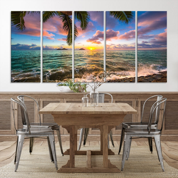 Tropical Sunset Art Canvas Print