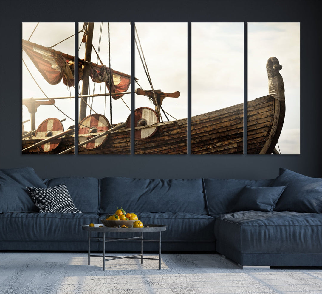 Art mural de vieux navire vintage Impression sur toile