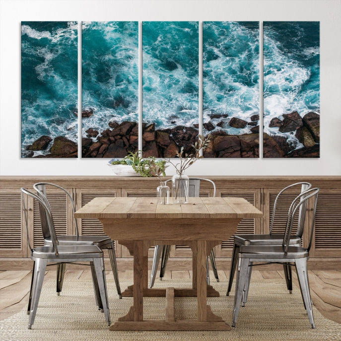 Turquoise Aerial Wall Art Canvas Print