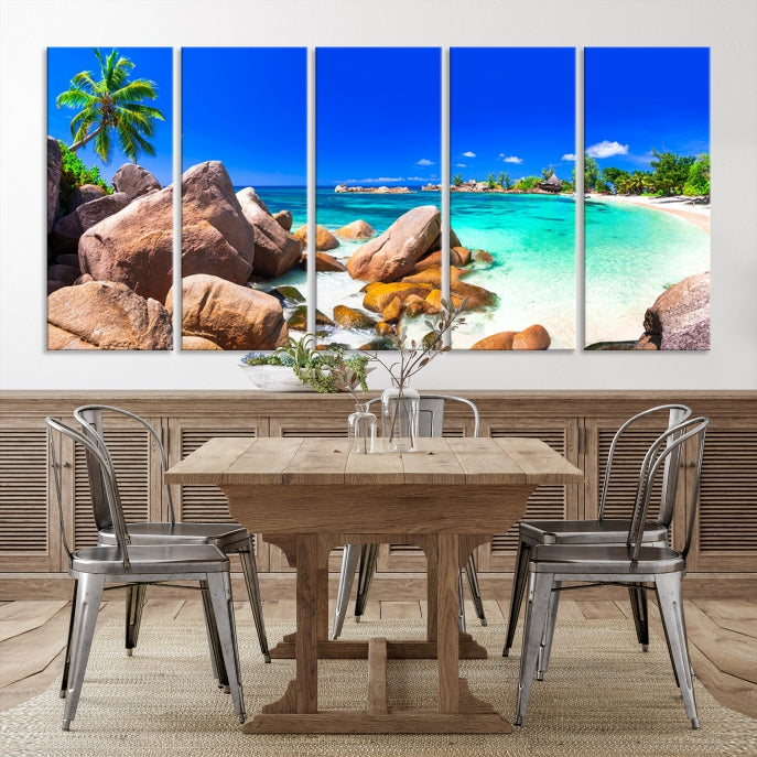 Tropical Beach and Island Wall Art Canvas Print