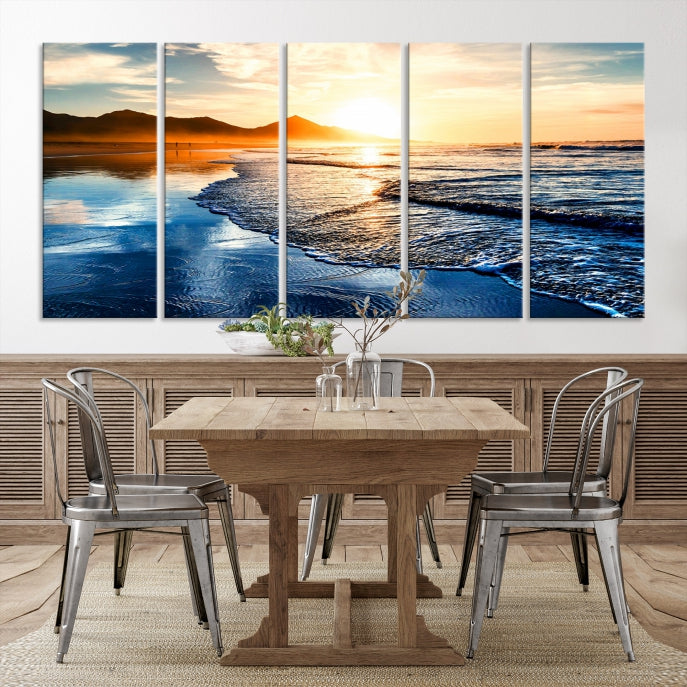 Art mural plage et coucher de soleil Impression sur toile