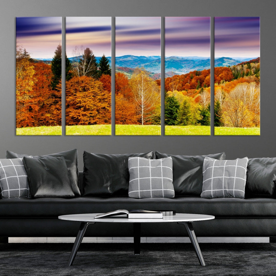 Wall Art Forest Autumn Mountain Canvas Print