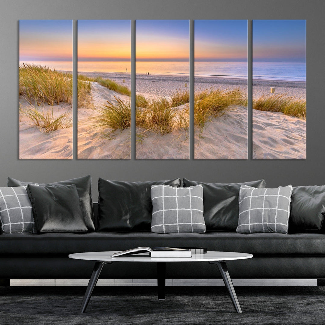 Sunset Silence sur la plage Wall Art Impression sur toile