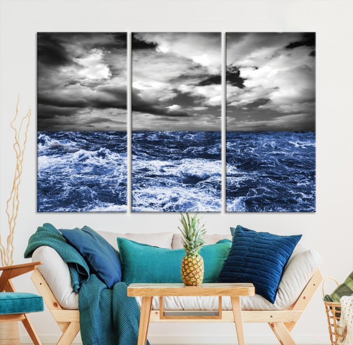 Wall Art Canvas 5 Panels Storm in Ocean Art Canvas Wall Ocean