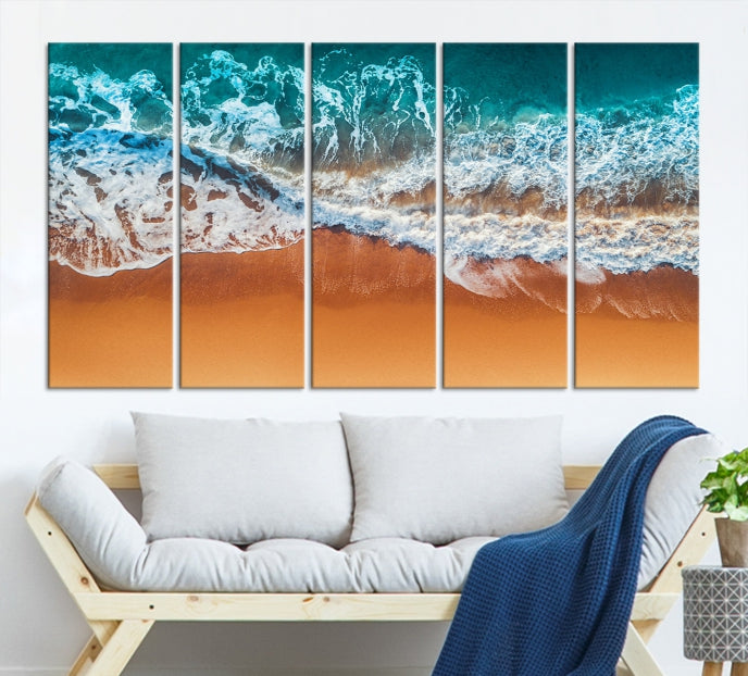 Ocean Beach Wall Art Nautical Landscape Canvas Print
