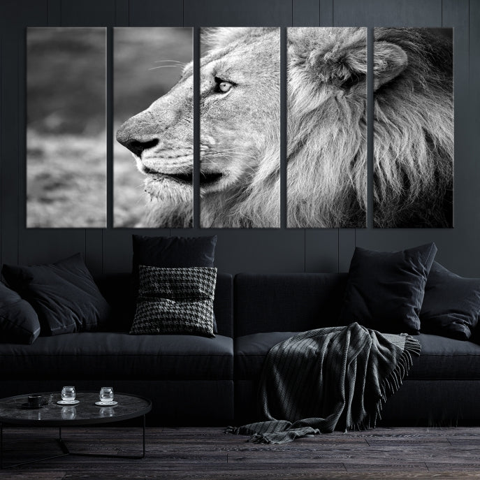 Lienzo decorativo para pared extragrande con león africano