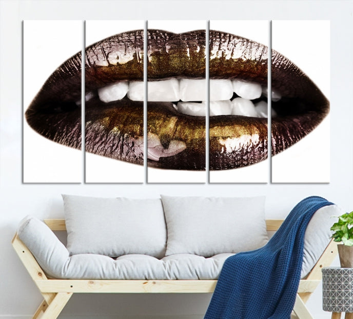 Lienzo decorativo para pared con labios grandes de cerca