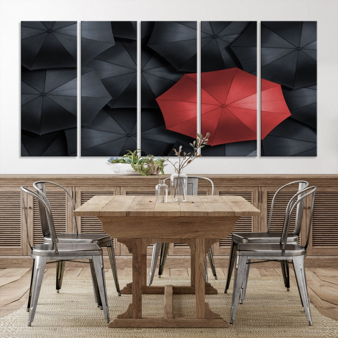 Red Umbrella Wall Art Photography Canvas Print
