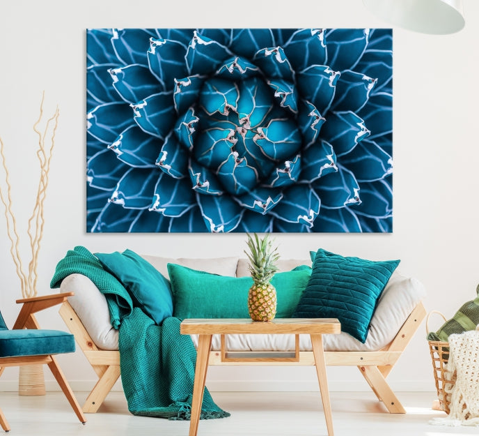 Impression sur toile avec fleur d'agave bleue, succès