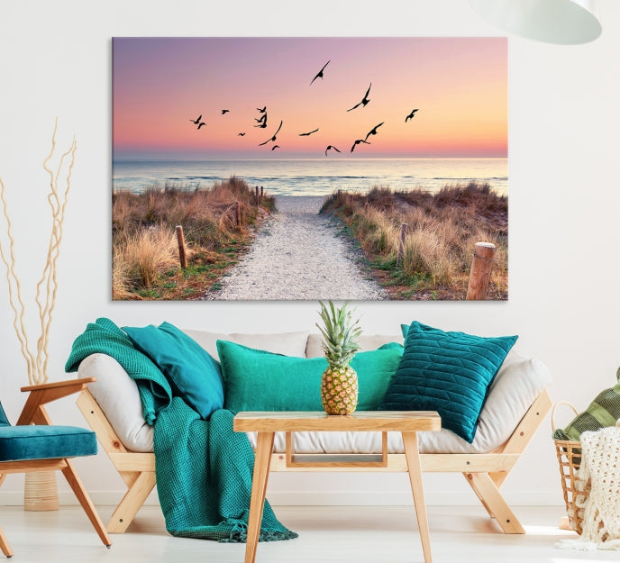 Sunset and Ocean Wall Art Canvas Print
