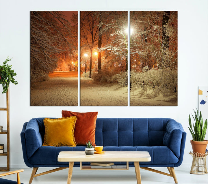 Winter and Park Wall Art Canvas Print