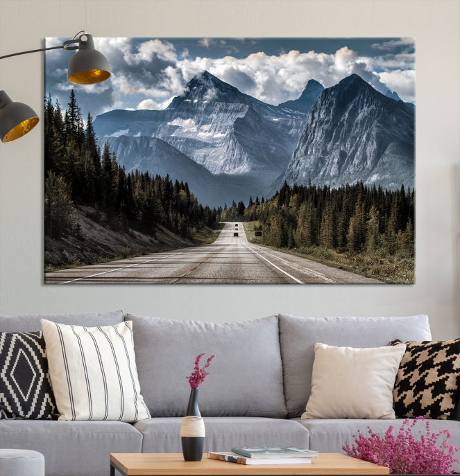 Espectacular Parque Nacional Glaciar, Arte de pared extra grande, Impresión de lienzo de arte de pared enmarcado, Arte de pared de paisaje, Listo para colgar, Decoración de sala de estar