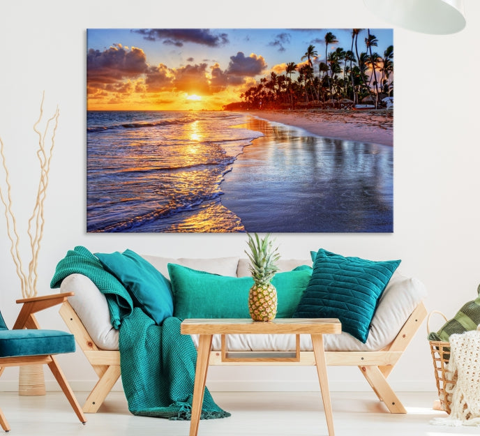 Hawaii Tropical Beach and Ocean Wall Art Canvas Print