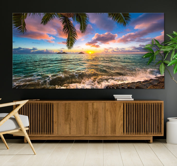Tropical Sunset Art Canvas Print