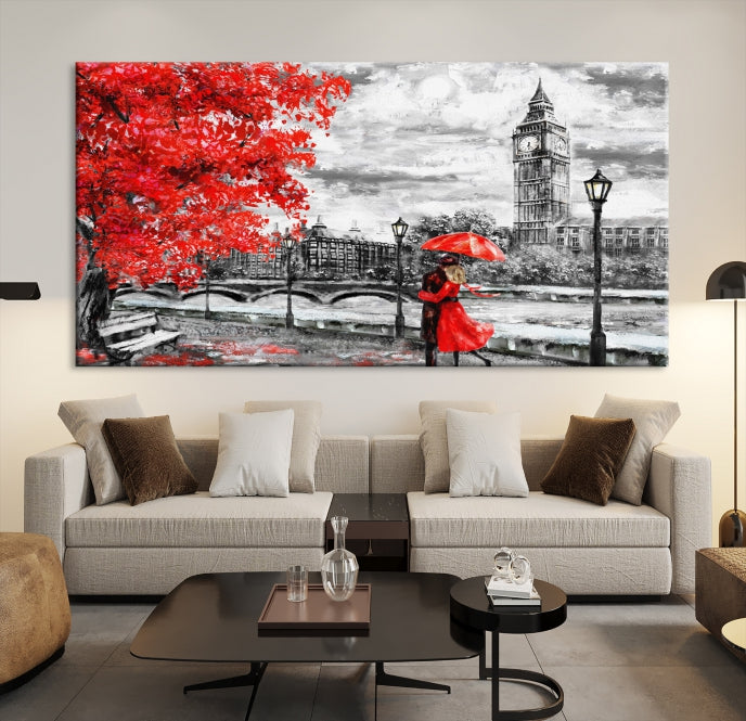 Rouge et amour à Londres Impression sur toile