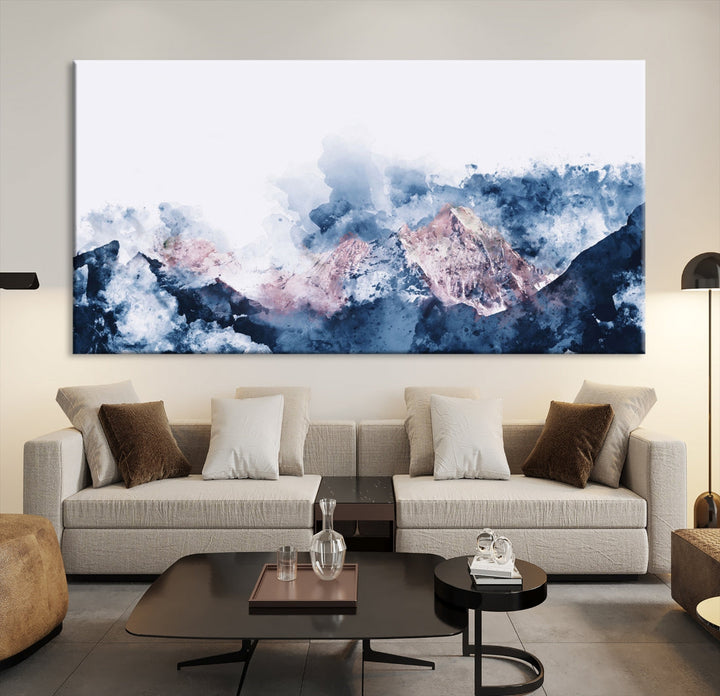 Arte abstracto del paisaje de la montaña pintura lienzo impresión arte de la pared de la montaña