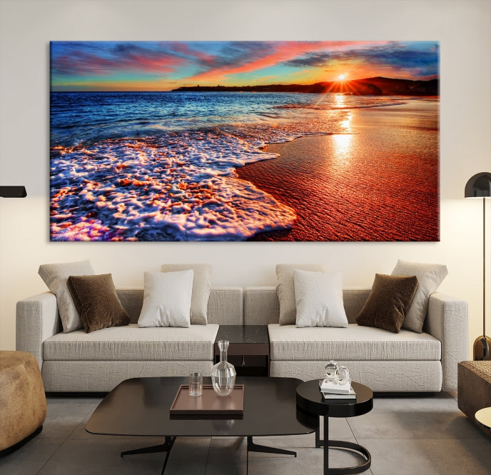 Hawaii Beach and Sunset Wall Art Canvas Print