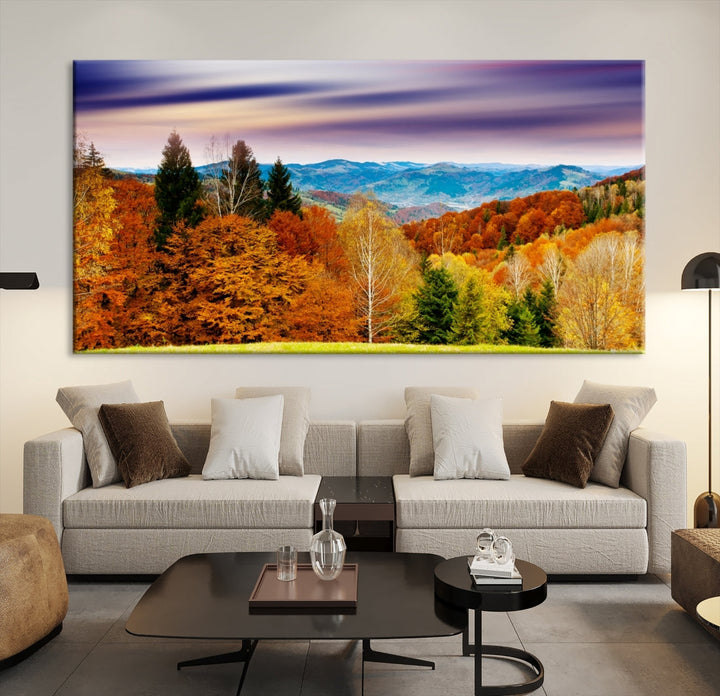 Arte de pared extra grande Bosque Otoño Montaña Lienzo Impresión