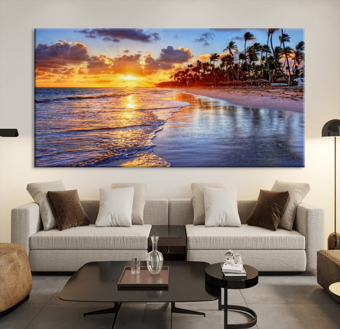 Lienzo decorativo para pared grande con playa tropical y océano de Hawái
