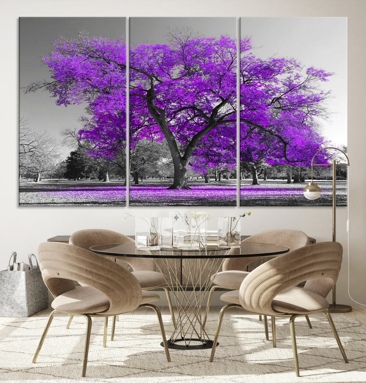 Big Purple Tree Wall Art Canvas Print