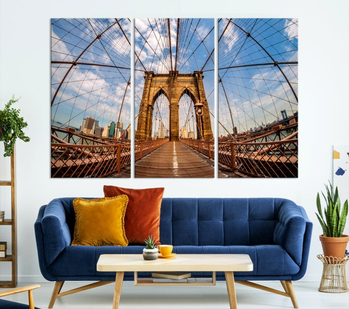 Art mural du pont de Brooklyn, Manhattan, impression sur toile