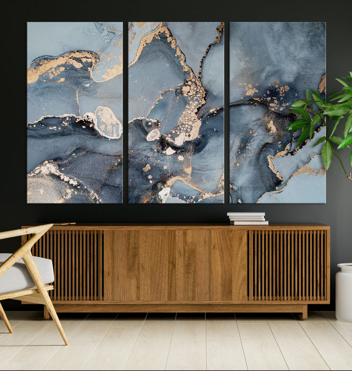 Multipanel Marble Fluid Effect Wall Art Abstract Canvas Wall Art Print