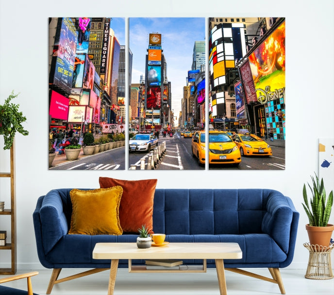 Arte de la pared de lienzo de la ciudad de Nueva York Impresión de Manhattan Taxi amarillo Calle Decoración de la pared de Nueva York Decoración de oficina moderna Regalos de Nueva York