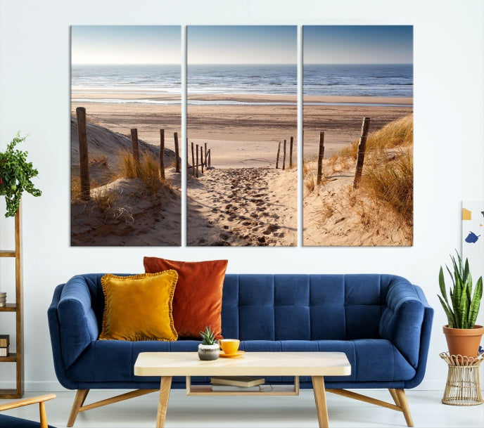 Pathway to Beach Wall Art Ocean Landscape Canvas Print