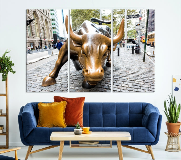 Charging Bull Wall Art Canvas Print