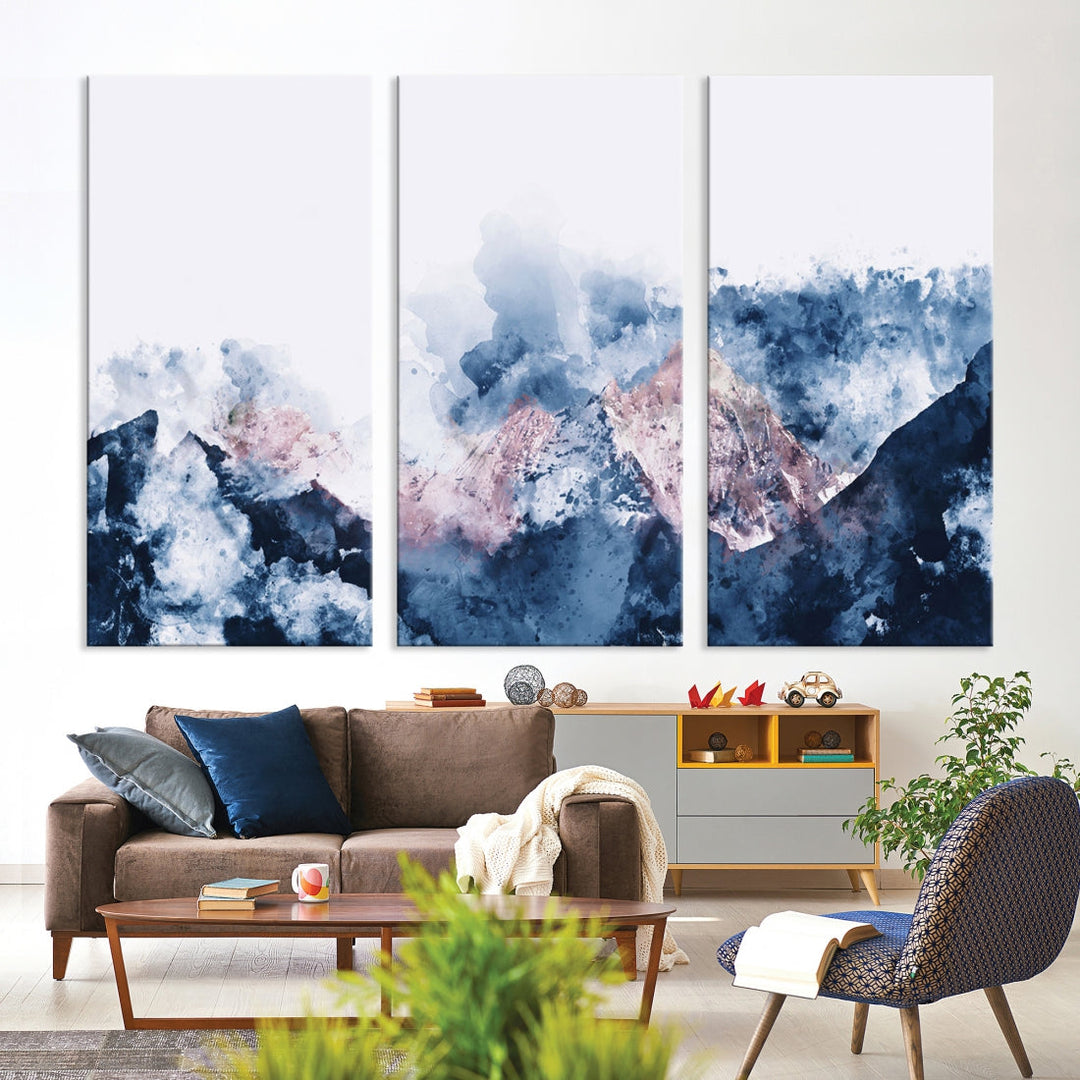 Abstract Mountain Landscape Art Painting Canvas Print