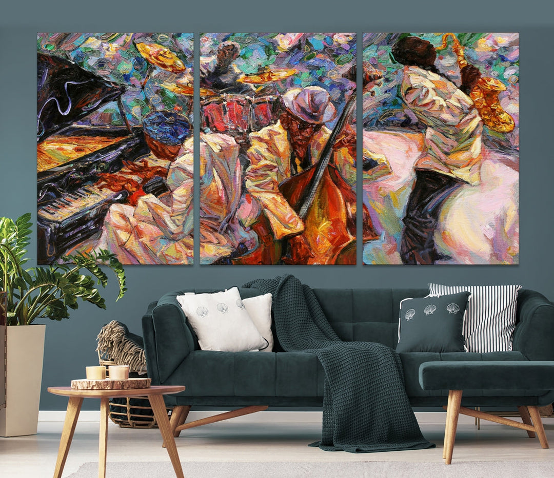 Música de jazz afroamericana abstracta arte de la pared pintura extra grande lienzo arte de la pared
