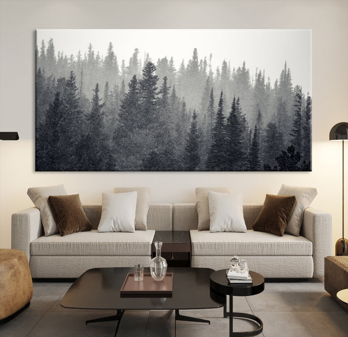 Art mural de la forêt sombre et brumeuse Impression sur toile