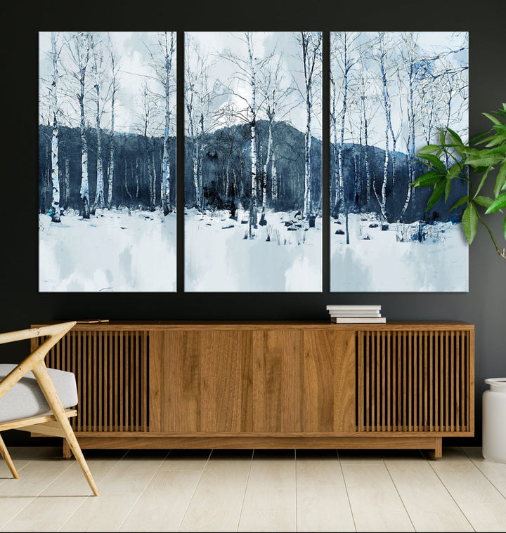 Breathtaking Winter Forest Canvas Art Print Multi Panel Forest Art Winter Photograph Art