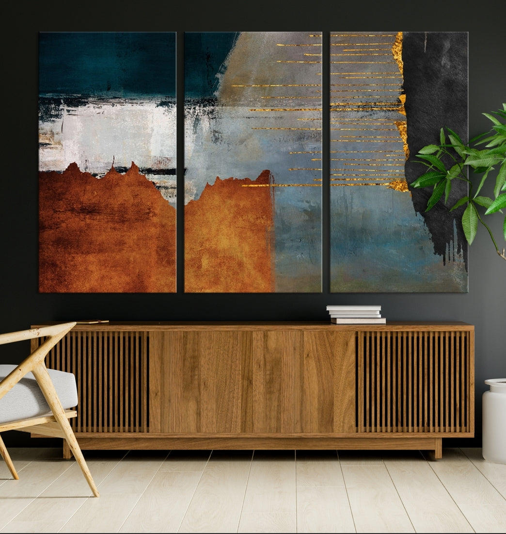 Impresión abstracta moderna de la lona del arte de la pared del color audaz para la decoración de la oficina del hogar de la sala de estar